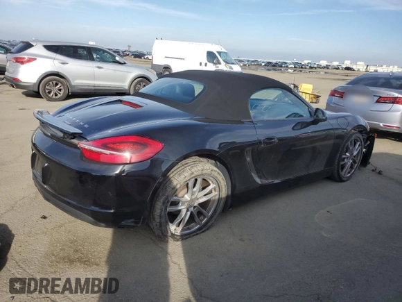 2014 Porsche Boxster with VIN WP0CA2A84ES121667, listed as a Copart auction lot 87510945 with 62,689 mi miles and Salvage title. Bid and sale history available at DreamBid. Image 3.