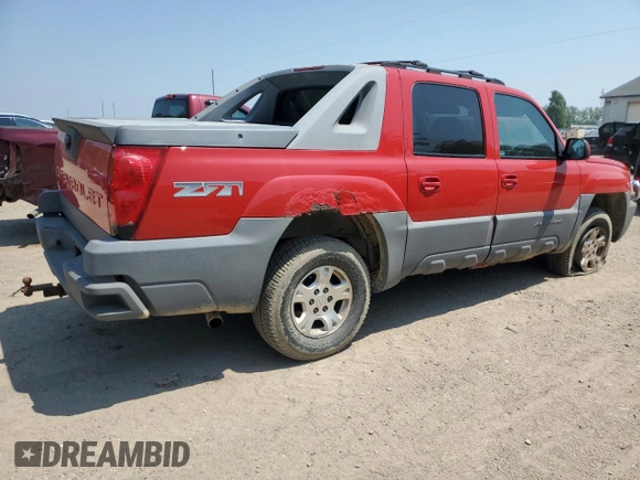 2002 Chevrolet Avalanche z VIN 3GNEK13T22G184696, wystawiony jako Copart lot #83523504 z przebiegiem 187 062 mil mil oraz Czysty tytuł • Clean title. Historia ofert i sprzedaży dostępna na DreamBid. Obrazek 3.