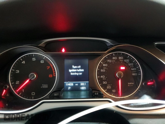 2014 Audi A4 Premium Plus with VIN WAUFFAFL7EN022987, listed as a Copart auction lot 52252985 with 114,026 mi miles and Salvage Title. Bid and sale history available at carsss.com. Image 9.