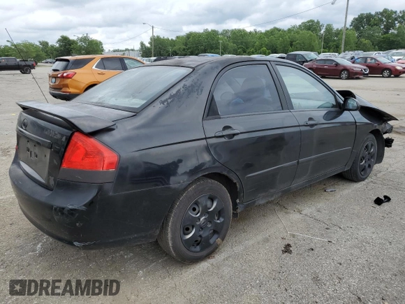 2007 Kia Spectra EX with VIN KNAFE121875480760, listed as a Copart auction lot 57408814 with 0 mi miles and Salvage Title. Bid and sale history available at carsss.com. Image 3.