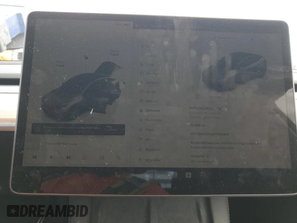 2023 Tesla Model Y Long Range with VIN 7SAYGDEE9PF885405, listed as a Copart auction lot 52858105 with 23,424 mi miles and Non Repairable. Bid and sale history available at DreamBid. Image 9.