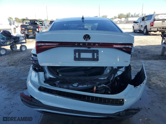 2025 Volkswagen Jetta SE with VIN 3VW7X7BU8SM015619, listed as a Copart auction lot 49249065 with 3,673 mi miles and Non Repairable. Bid and sale history available at carsss.com. Image 6.