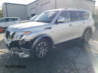 2020 Nissan Armada SL with VIN JN8AY2ND6L9106431, listed as a Copart auction lot 85059094 with 122,697 mi miles and Salvage Title. Bid and sale history available at carsss.com. Image 1.