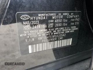 2023 Genesis G70 3.3T with VIN KMTG54TE9PU123542, listed as a Copart auction lot 78830254 with 23,782 mi miles and Salvage Title. Bid and sale history available at carsss.com. Image 14.