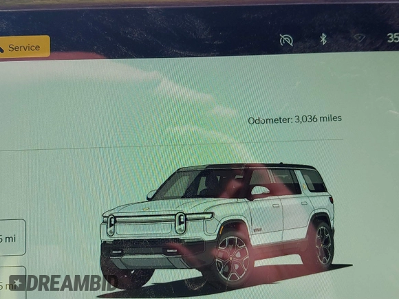 2025 Rivian R1S Adventure with VIN 7PDSGBBA0SN049154, listed as a IAAI auction lot 41160166 with 3,036 mi miles. Bid and sale history available at carsss.com. Image 15.