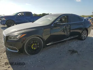 2018 Genesis G80 3.8L z VIN KMHGN4JE1JU226622, wystawiony jako Copart lot #54311945 z przebiegiem 52 742 mil mil oraz Szkody całkowita. Historia ofert i sprzedaży dostępna na DreamBid. Obrazek 1.