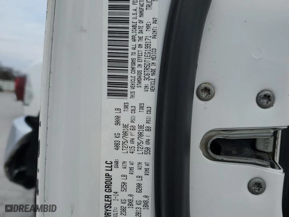 2014 Ram 2500 SLT with VIN 3C6TR5DT1EG199171, listed as a Copart auction lot 47823125 with 289,349 mi miles and Clean Title. Bid and sale history available at carsss.com. Image 12.
