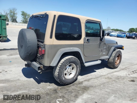 2002 Jeep Wrangler Sport with VIN 1J4FA49S72P765939, listed as a Copart auction lot 50615035 with 210,516 mi miles and Salvage Title. Bid and sale history available at carsss.com. Image 3.
