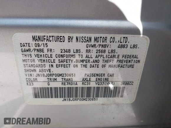 2016 Infiniti QX50 with VIN JN1BJ0RP0GM230651, listed as a IAAI auction lot 41772131 with 72,408 mi miles. Bid and sale history available at carsss.com. Image 9.