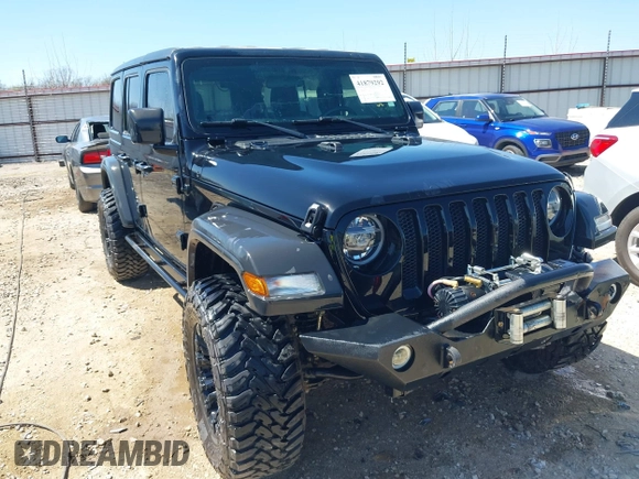 2020 Jeep Wrangler Unlimited Sport S z VIN 1C4HJXDN9LW323205, wystawiony jako IAAI lot #41879292 z przebiegiem 108 499 mil mil oraz . Historia ofert i sprzedaży dostępna na DreamBid. Obrazek 1.