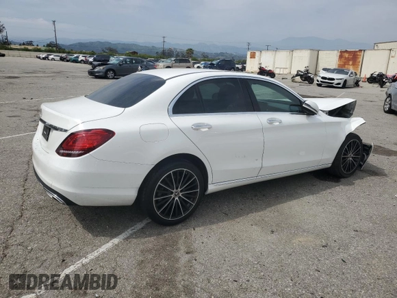 2021 Mercedes-Benz C 300 with VIN W1KWF8DB0MR620874, listed as a Copart auction lot 53074255 with 46,832 mi miles and Salvage title. Bid and sale history available at DreamBid. Image 3.