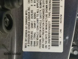 2015 Honda Civic EX with VIN 2HGFB2F81FH565277, listed as a Copart auction lot 54118905 with 229,759 mi miles and Salvage Title. Bid and sale history available at carsss.com. Image 12.