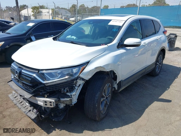 2021 Honda CR-V EX with VIN 2HKRW1H52MH405233, listed as a IAAI auction lot 41967482 with 62,711 mi miles. Bid and sale history available at carsss.com. Image 2.