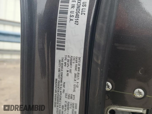 2022 Jeep Cherokee Trailhawk with VIN 1C4PJMBX3ND540147, listed as a Copart auction lot 49957245 with Not Provided miles and Salvage Title. Bid and sale history available at DreamBid. Image 13.
