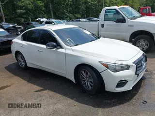 2021 Infiniti Q50 Pure with VIN JN1EV7AR7MM752535, listed as a IAAI auction lot 42683119 with 45,121 mi miles and . Bid and sale history available at DreamBid. Image 1.