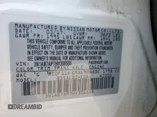 2017 Nissan Sentra SV with VIN 3N1AB7AP7HY306555, listed as a Copart auction lot 53614815 with 143,785 mi miles and Salvage Title. Bid and sale history available at DreamBid. Image 12.