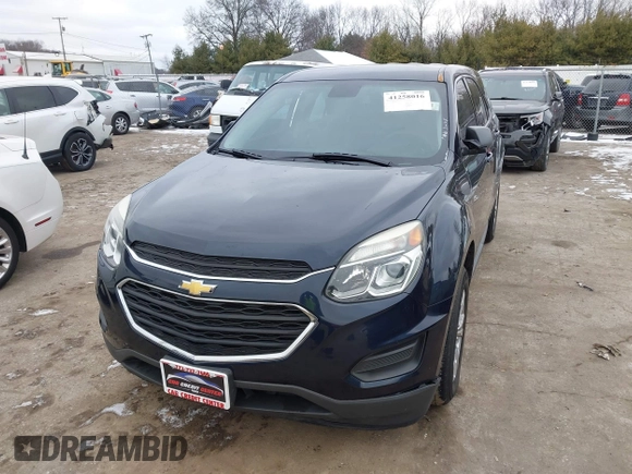 2017 Chevrolet Equinox LS with VIN 2GNALBEK7H1515179, listed as a IAAI auction lot 41258016 with 106,202 mi miles. Bid and sale history available at carsss.com. Image 2.