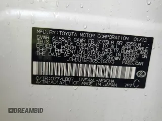 2012 Lexus LS with VIN JTHDU1EF3C5015073, listed as a Copart auction lot 76072614 with 94,363 mi miles and Salvage title. Bid and sale history available at DreamBid. Image 13.
