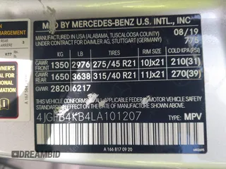 2020 Mercedes-Benz GLE 350 z VIN 4JGFB4KB4LA101207, wystawiony jako IAAI lot #42265732 z przebiegiem 61 962 mil mil oraz . Historia ofert i sprzedaży dostępna na DreamBid. Obrazek 9.