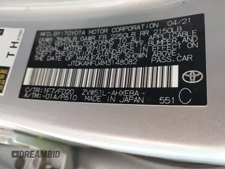 2021 Toyota Prius L Eco с VIN JTDKAMFU4M3148082, выставлен на аукционе IAAI как лот 42246788 с пробегом 72 124 миль миль и . История ставок и продаж доступна на DreamBid. Изображение 9.
