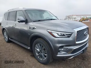 2019 Infiniti QX80 LUXE with VIN JN8AZ2ND2K9850698, listed as a IAAI auction lot 42044915 with 58,073 mi miles. Bid and sale history available at carsss.com. Image 1.