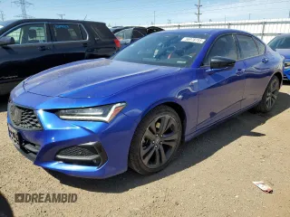 2021 Acura TLX w/A-Spec Package with VIN 19UUB6F50MA009168, listed as a Copart auction lot 56978755 with 44,948 mi miles and Salvage title. Bid and sale history available at DreamBid. Image 1.