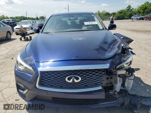 2021 Infiniti Q50 Luxe with VIN JN1EV7BR7MM755031, listed as a Copart auction lot 57383075 with 35,903 mi miles and Salvage title. Bid and sale history available at DreamBid. Image 5.