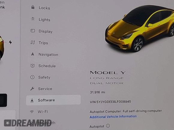 2020 Tesla Model Y Long Range z VIN 5YJYGDEE8LF008945, wystawiony jako IAAI lot #41185905 z przebiegiem 31 916 mil mil oraz . Historia ofert i sprzedaży dostępna na DreamBid. Obrazek 15.