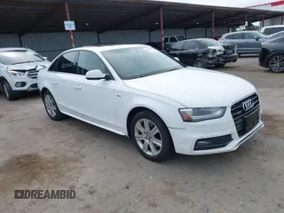 2014 Audi A4 Premium with VIN WAUBFAFL4EN005966, listed as a IAAI auction lot 41867709 with 190,384 mi miles. Bid and sale history available at carsss.com. Image 1.