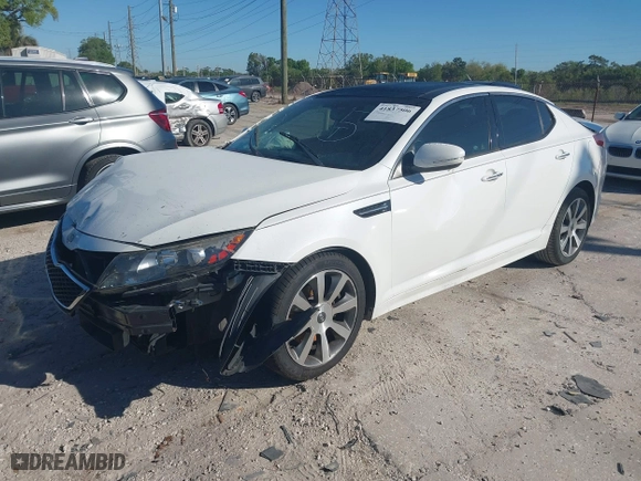 2012 Kia Optima SX with VIN 5XXGR4A6XCG017695, listed as a IAAI auction lot 41837506 with 210,845 mi miles. Bid and sale history available at carsss.com. Image 16.