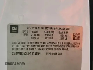 2015 Chevrolet Impala Limited Police Police with VIN 2G1WD5E36F1112094, listed as a Copart auction lot 83664544 with 133,134 mi miles and Salvage Title. Bid and sale history available at carsss.com. Image 15.