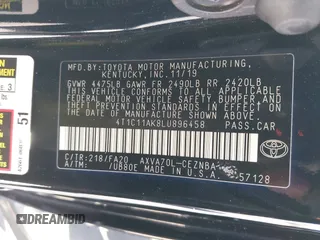 2020 Toyota Camry LE с VIN 4T1C11AK8LU896458, выставлен на аукционе IAAI как лот 38706254 с пробегом 159 713 миль миль и . История ставок и продаж доступна на DreamBid. Изображение 9.