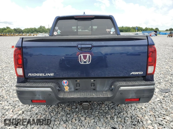 2019 Honda Ridgeline RTL-E with VIN 5FPYK3F76KB010613, listed as a Copart auction lot 60401125 with 90,492 mi miles and Salvage title. Bid and sale history available at DreamBid. Image 6.