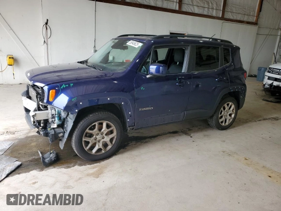 2017 Jeep Renegade Latitude with VIN ZACCJBBB2HPG45310, listed as a Copart auction lot 55949625 with 107,609 mi miles and Salvage title. Bid and sale history available at DreamBid. Image 1.