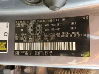 2024 Toyota Corolla Cross Hybrid S with VIN 7MUFBABGXRV020390, listed as a Copart auction lot 61591535 with Not provided miles and Salvage title. Bid and sale history available at DreamBid. Image 12.