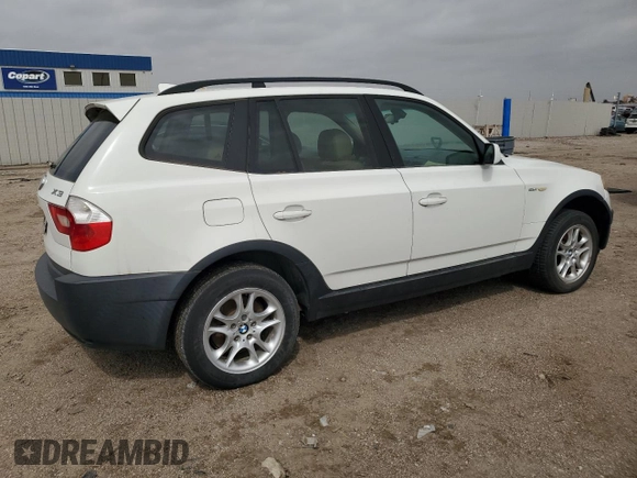 2004 BMW X3 2.5i with VIN WBXPA73424WB24749, listed as a Copart auction lot 54554075 with 166,954 mi miles and Clean Title. Bid and sale history available at DreamBid. Image 3.