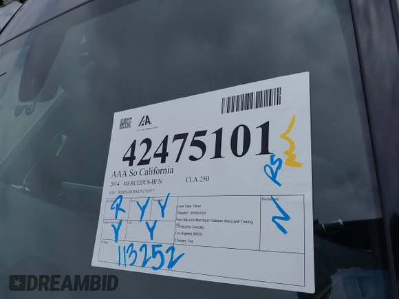 2014 Mercedes-Benz CLA 250 с VIN WDDSJ4EBXEN151077, выставлен на аукционе IAAI как лот 42475101 с пробегом 113 252 миль миль и . История ставок и продаж доступна на DreamBid. Изображение 18.