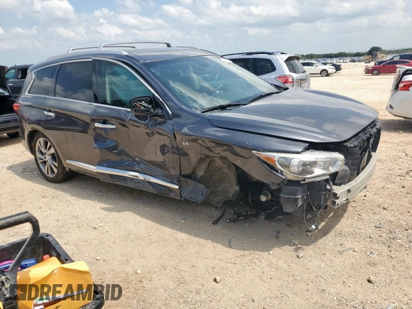 2014 Infiniti QX60 with VIN 5N1AL0MM7EC543260, listed as a Copart auction lot 60425745 with 103,094 mi miles and Salvage title. Bid and sale history available at DreamBid. Image 4.