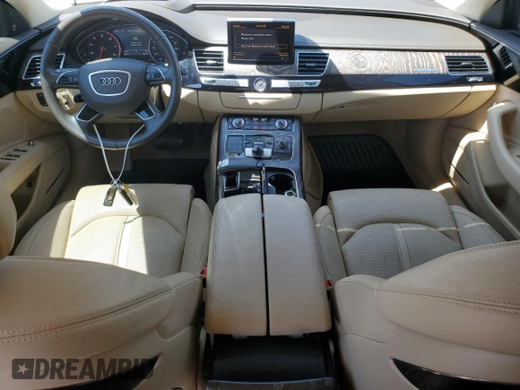 2015 Audi A8 L 4.0T with VIN WAU32AFD9FN032185, listed as a Copart auction lot 53472595 with 45,357 mi miles and Salvage Title. Bid and sale history available at carsss.com. Image 8.