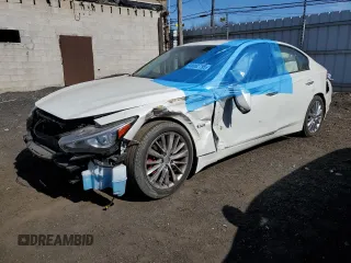 2017 Infiniti Q50 Red Sport 400 with VIN JN1FV7AR9HM870161, listed as a Copart auction lot 48852795 with 68,890 mi miles and Salvage Title. Bid and sale history available at carsss.com. Image 1.