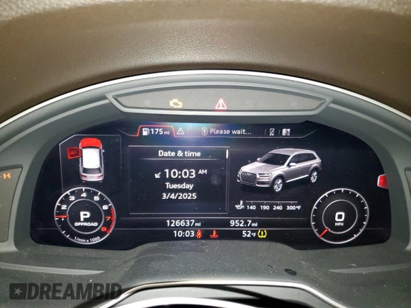 2018 Audi Q7 Premium Plus with VIN WA1LAAF71JD015468, listed as a Copart auction lot 46852095 with 126,637 mi miles and Non repairable. Bid and sale history available at DreamBid. Image 9.