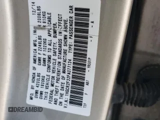 2015 Honda Accord LX with VIN 1HGCR2F32FA077134, listed as a Copart auction lot 53617215 with 171,276 mi miles and Salvage Title. Bid and sale history available at carsss.com. Image 12.