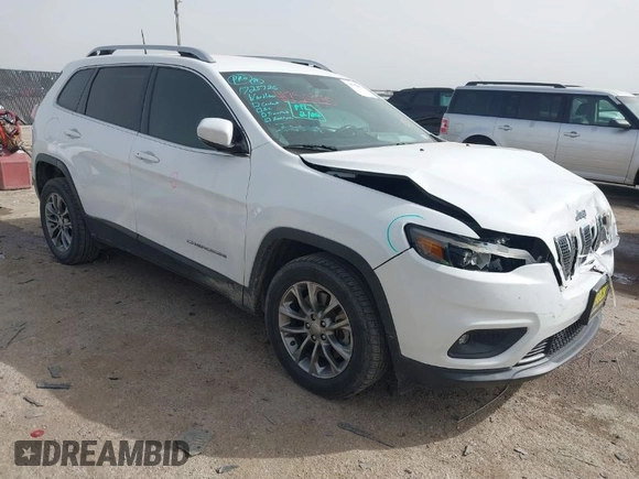2019 Jeep Cherokee Latitude Plus with VIN 1C4PJLLB0KD307741, listed as a IAAI auction lot 41750370 with 76,036 mi miles. Bid and sale history available at carsss.com. Image 1.