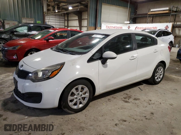 2014 Kia Rio LX with VIN KNADM4A32E6382362, listed as a Copart auction lot 46635005 with 126,907 mi miles and Salvage Title. Bid and sale history available at DreamBid. Image 1.