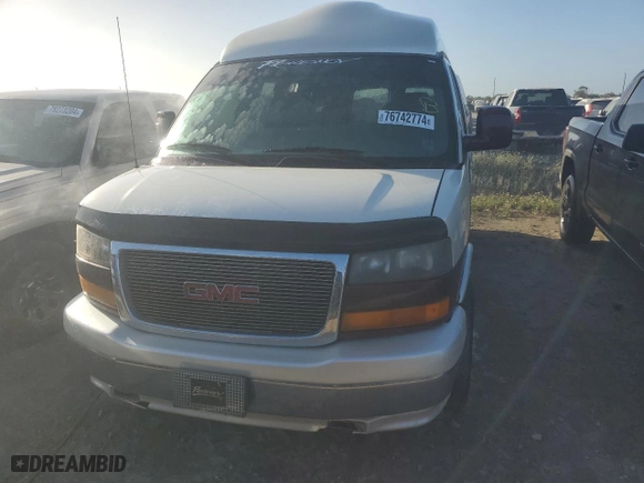 2005 GMC Savana Cargo Van YF7 Upfitter with VIN 1GDFG15T351246441, listed as a Copart auction lot 76742774 with 0 mi miles and Salvage Title. Bid and sale history available at carsss.com. Image 5.