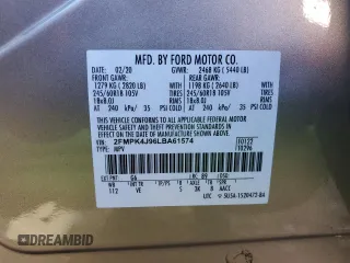 2020 Ford Edge SEL z VIN 2FMPK4J96LBA61574, wystawiony jako Copart lot #45883045 z przebiegiem 54 390 mil mil oraz Szkoda całkowita • Salvage title. Historia ofert i sprzedaży dostępna na DreamBid. Obrazek 13.