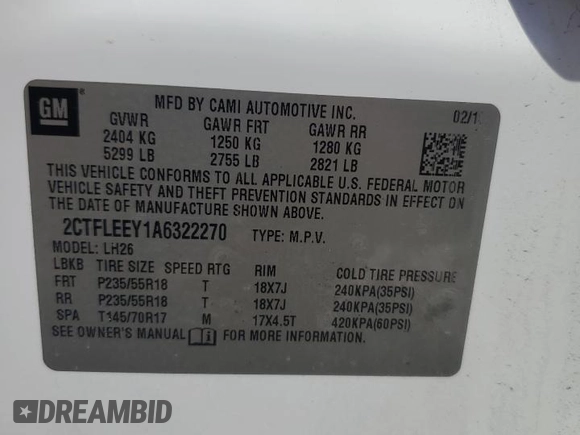 2010 GMC Terrain SLE-2 z VIN 2CTFLEEY1A6322270, wystawiony jako Copart lot #60078945 z przebiegiem 146 055 mil mil oraz Szkoda całkowita • Salvage title. Historia ofert i sprzedaży dostępna na DreamBid. Obrazek 13.