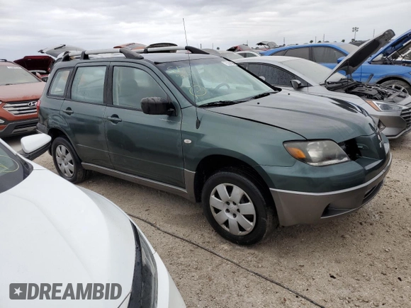 2004 Mitsubishi Outlander LS with VIN JA4LX31F54U003188, listed as a Copart auction lot 75200424 with 0 mi miles and Non Repairable. Bid and sale history available at carsss.com. Image 4.