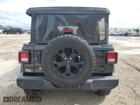 2021 Jeep Wrangler Unlimited Willys Sport with VIN 1C4HJXDN3MW681126, listed as a Copart auction lot 61303544 with 39,514 mi miles and Salvage title. Bid and sale history available at DreamBid. Image 6.