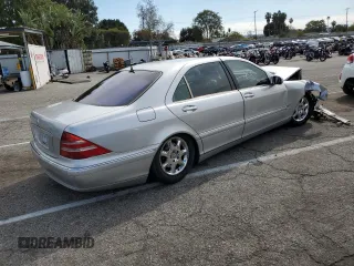 2001 Mercedes-Benz S-Class with VIN WDBNG75J01A187018, listed as a Copart auction lot 44502433 with 0 mi miles and Salvage Title. Bid and sale history available at carsss.com. Image 3.